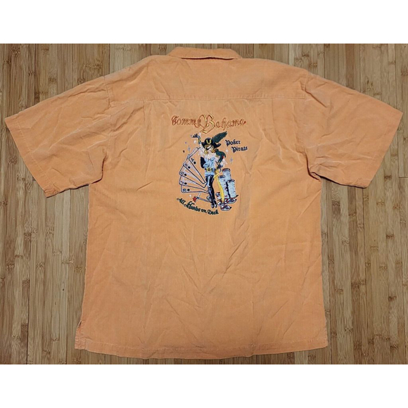 Tommy Bahama Silk Poker Pirate All Hands On Deck Embroidered Shirt Mens Size XXL - Picture 7 of 9
